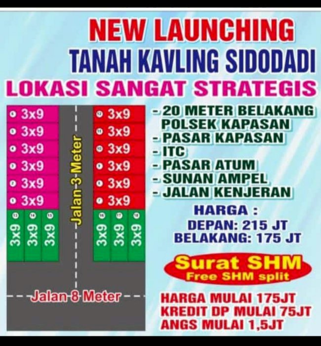 Tanah kav & rumah indent daerah kapasan & ampel