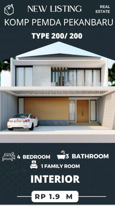 RUMAH MEWAH DI JUAL + INTERIOR DIKAWASAN KOMERSIL DI KOMP PEMDA