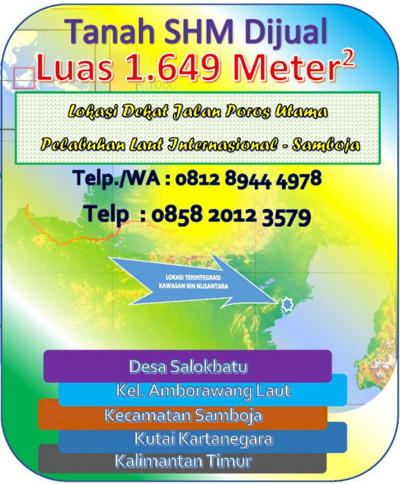 Tanah SHM Dekat Pelabuhan Internasional Samboja - Kutai Kartanegara