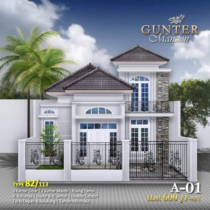 Rumah cluster mewah gunter mansion