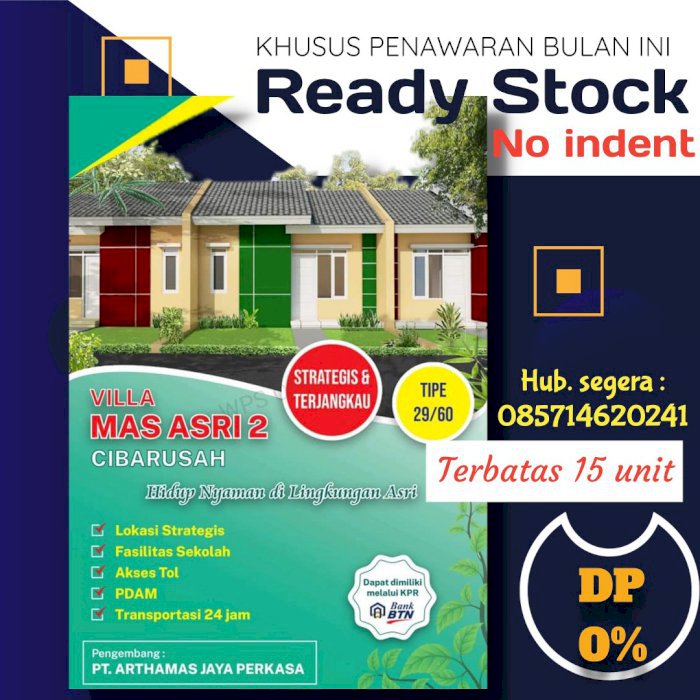Rumah subsidi Villa Mas Asri 2 Cikarang Bekasi