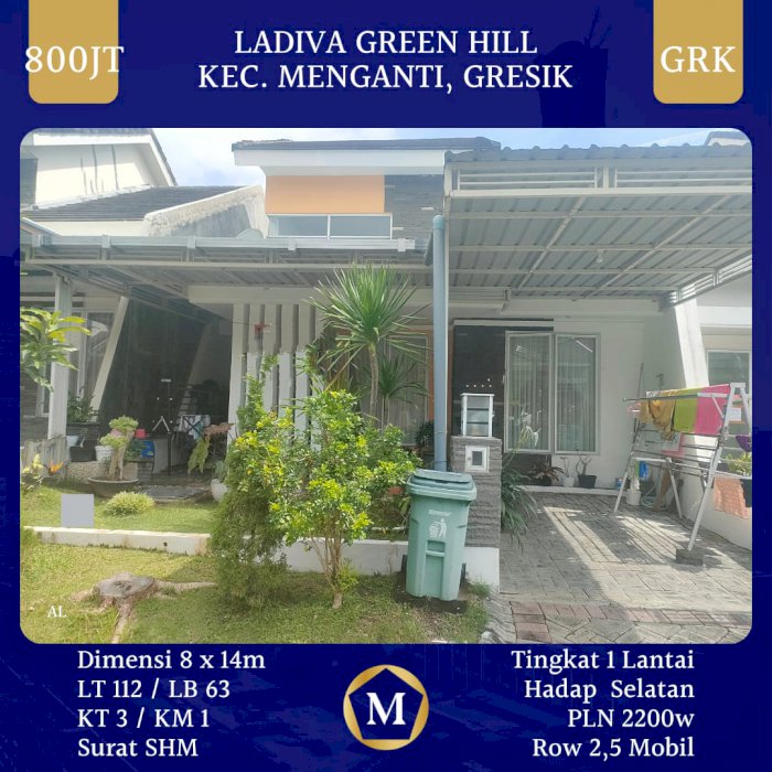 DiJual Rumah LADIVA GREEN HILL KEC.MENGANTI,GRESIK