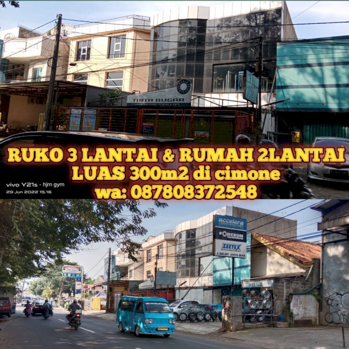 JUAL RUKO 3 LANTAI GANDENG RUMAH 2 LANTAI LUAS 300m2