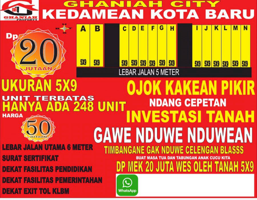 Tanah Kavling Siap Bangun