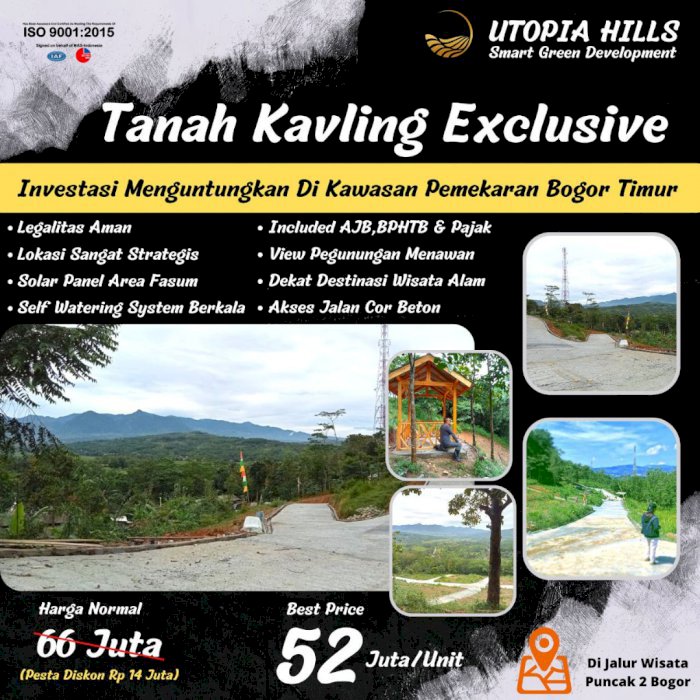 Tanah Kavling Pinggir Jalan Diskon 14 + 10jt