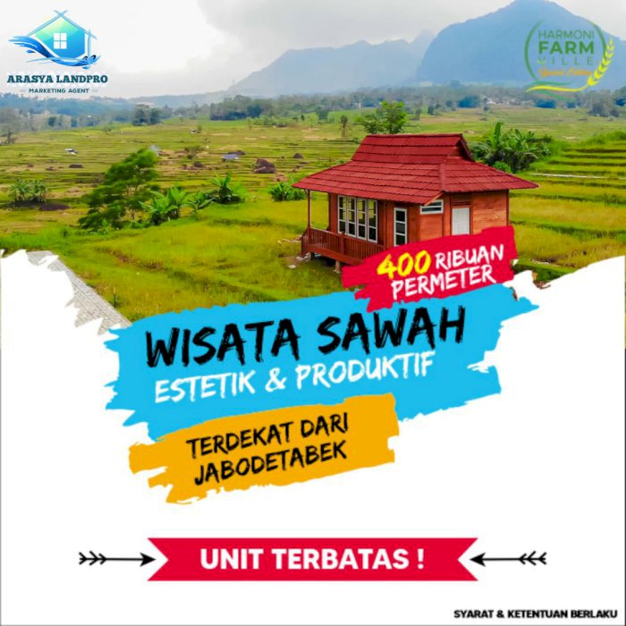 Kavling Sawah Produktif Fasilitas Estetik Strategis di Jalur Puncak 2