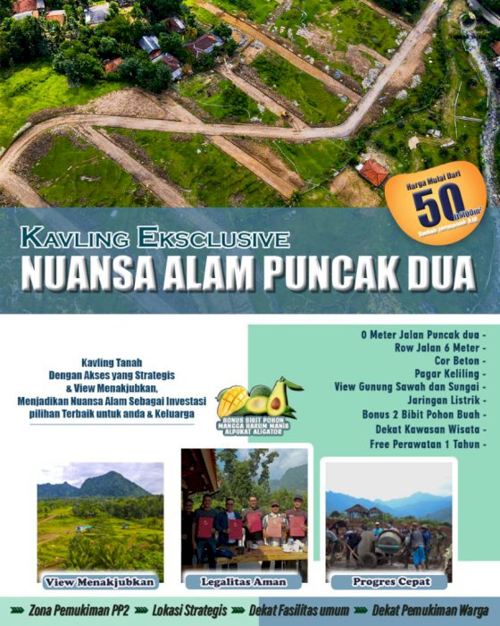 Tanah Kavling Strategis Jalur Wisata Puncak 2 Bogor