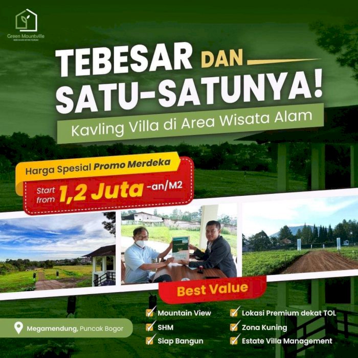 Promo Kemerdekaan Tanah Kavling Untuk Rumah Villa di Puncak Bogor