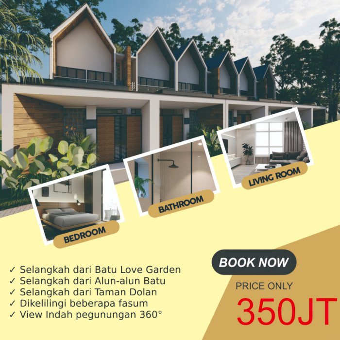 DIJUALVILLA POTENSIAL DI KOTA BATU MALANG DEKAT TAMAN DOLAN