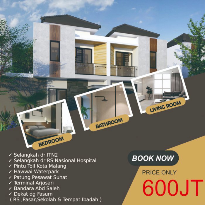 DIJUAL RUMAH MURAH DAERAH TASIKMADU KOTA MALANG