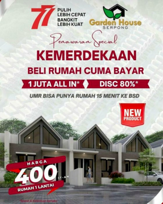 Rumah istimewa kawasan BSD gaji UMR bisa ambil lho