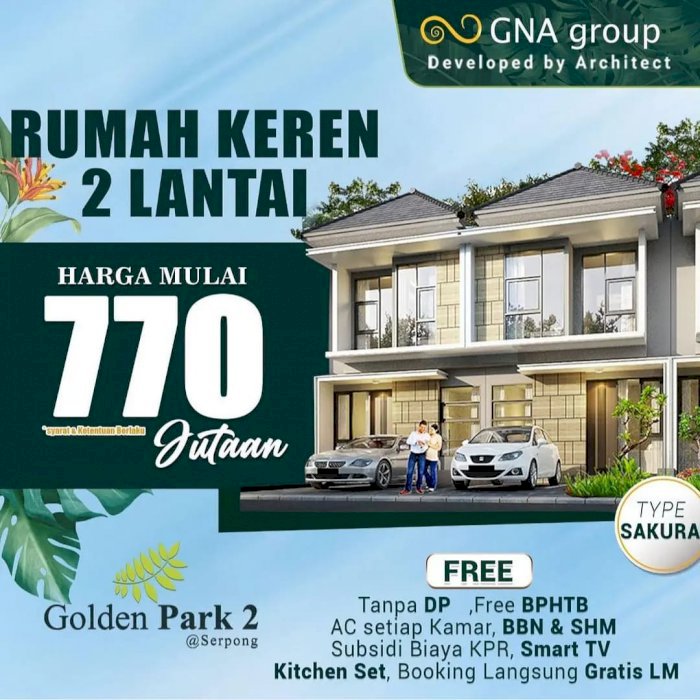 Hunian 2 lantai dekat BSD dengan nuansa perbukitan