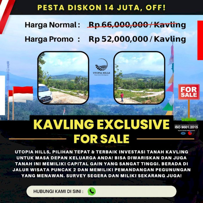 Tanah dijual di jalur puncak 2 Bogor Udara Masih Asri