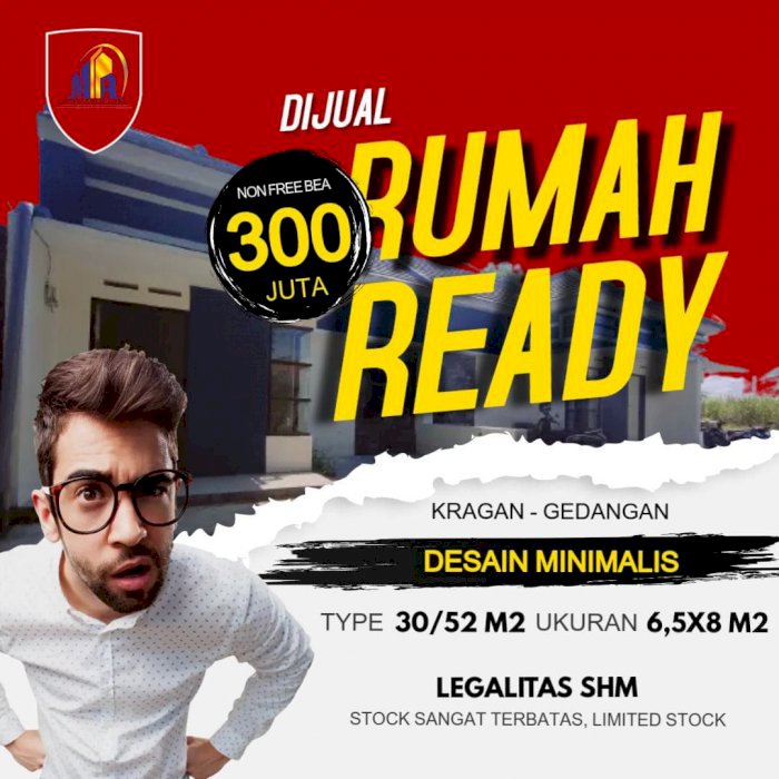 RUMAH 300JT READY SIAP HUNI  GEDANGAN  DEKAT BANDARA JUANDA SURABAYA