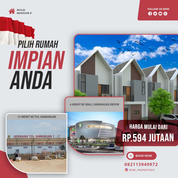 Rumah DP 0% Cicilan mulai 100Rb an/Hari Di Depok