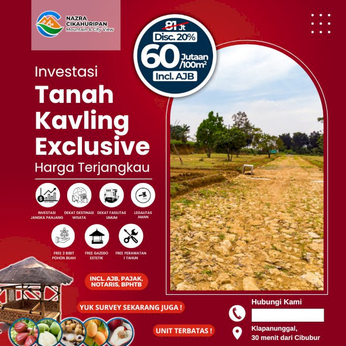 Merdeka Sale tanah Kavling murah di Klapanunggal Bogor