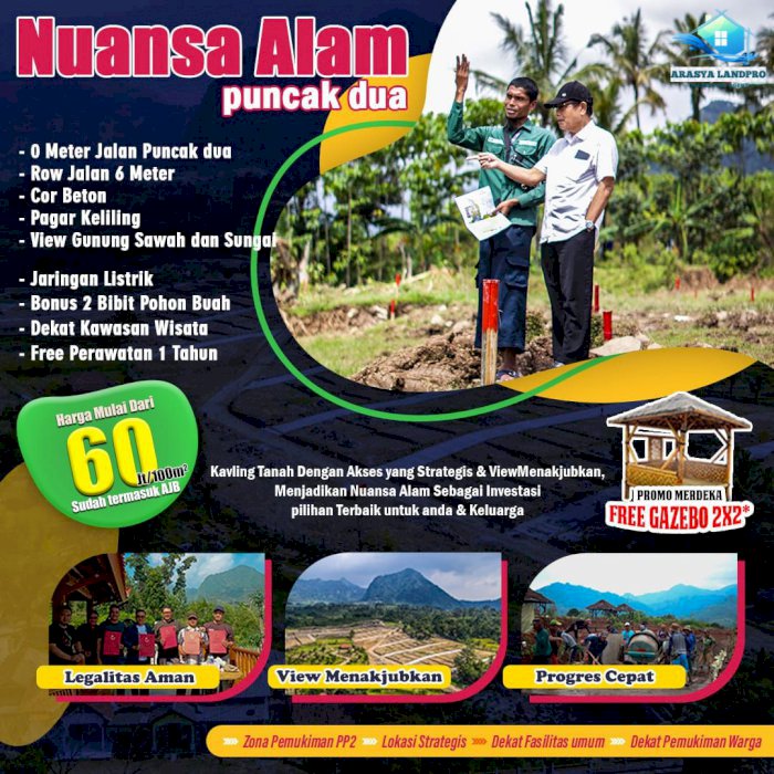 Tanah kavling pinggir jalan raya Jalur Wisata Puncak Best Seller! 2