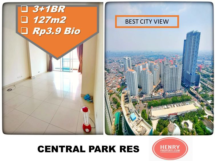 Dijual Cepat 3+1BR Best City View di Central Park Residence