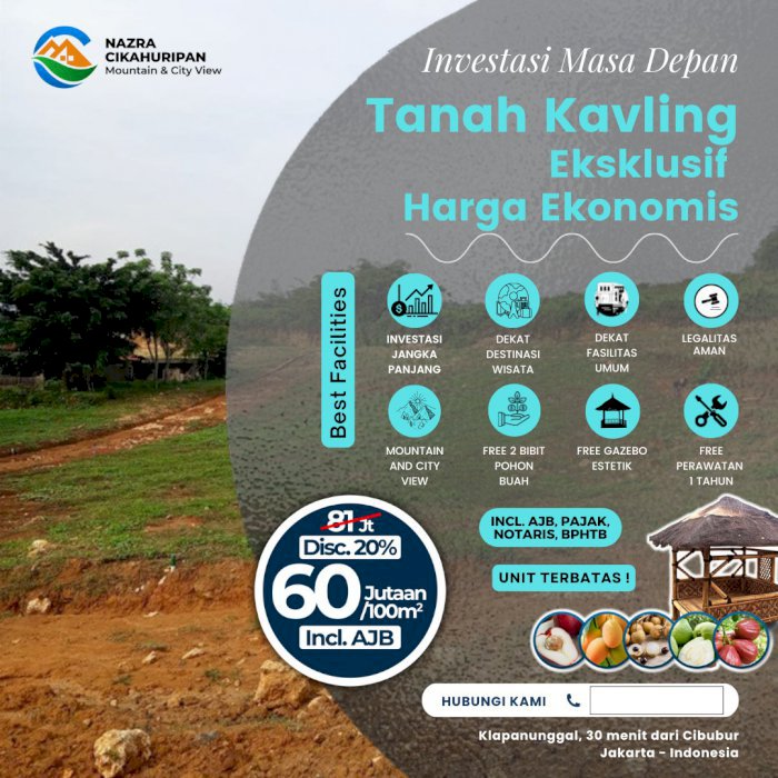 Dijual Tanah murah akses mobil dekat Cibubur