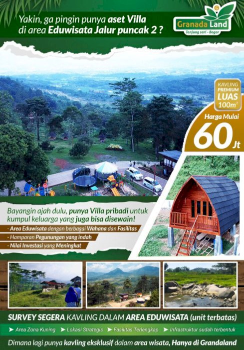 Jual Kavling Produktif Granada Mountain View 3 Puncak Dua Bogor