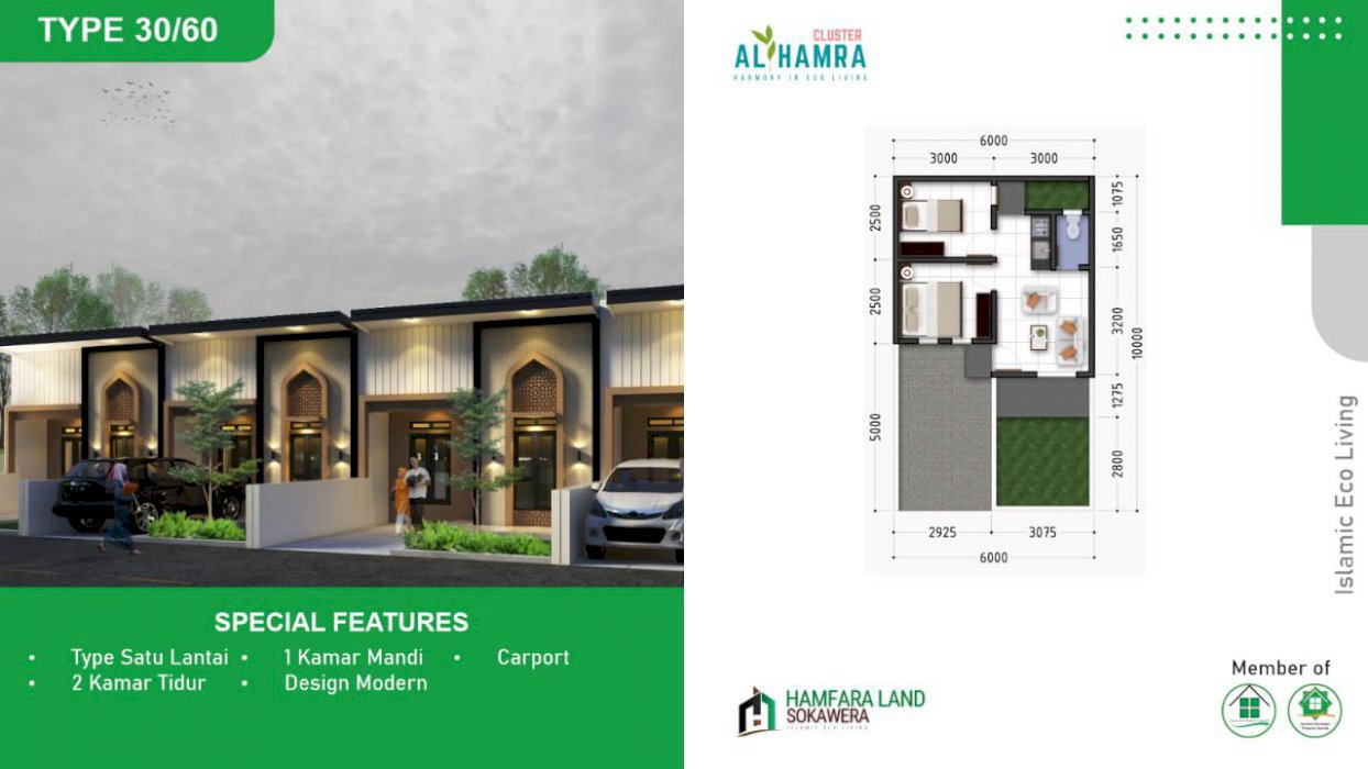 170 Jt Promo Perumahan Hamfara Land di Patikraja Banyumas Type 30/60