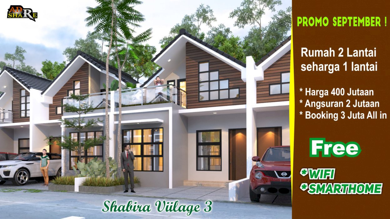 Dijual Perumahan Shabira Village 3, Rumah 2 lantai seharga 1 lantai