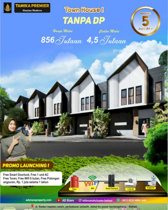 Dijual Town House, Rumah minimalis 2 Lantai dekat pasar bantargebang