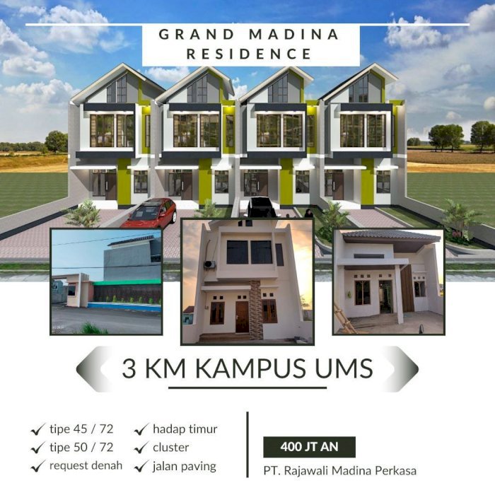 Grand Madina Asri gumpang  2lantai 400 JT an