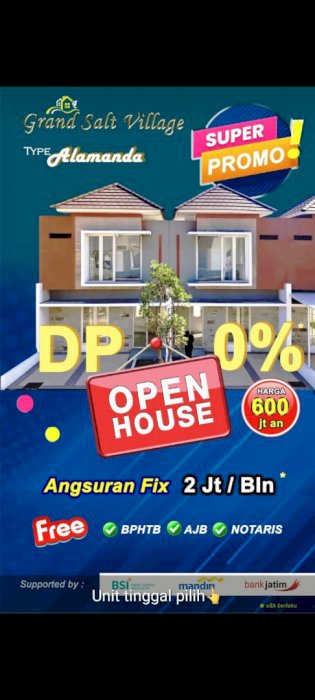 JUAL PERUMAHAN GRAND SALT VILLAGE, SARIROGO SIDOARJO JAWA TIMUR