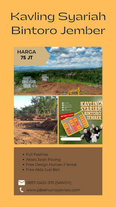 Kavling Murah Dijual Lokasi Strategis Jember Kota View Pegunungan