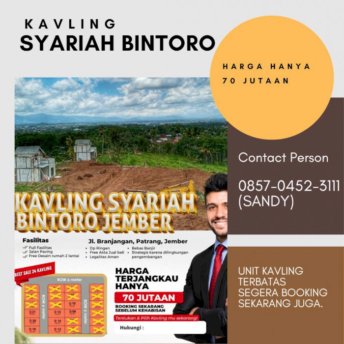 Kavling TERMURAH JEMBER KOTA View Pegunungan Call Sandy 0857-0452-3111
