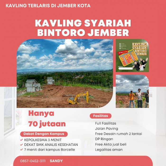 Kavling Murah Terlaris Di JEMBER KOTA View Pegunungan