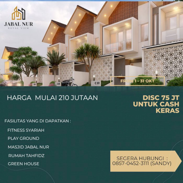 Rumah Terlaris Area JEMBER KOTA View Pegunungan Cal Sandy 085704523111