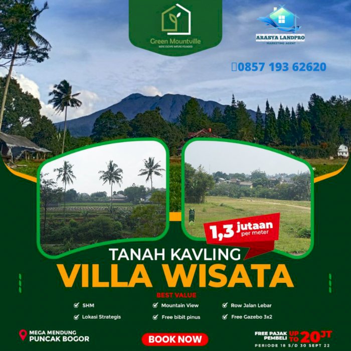 Kavling Villa Murah di Puncak View Indah Best Seller