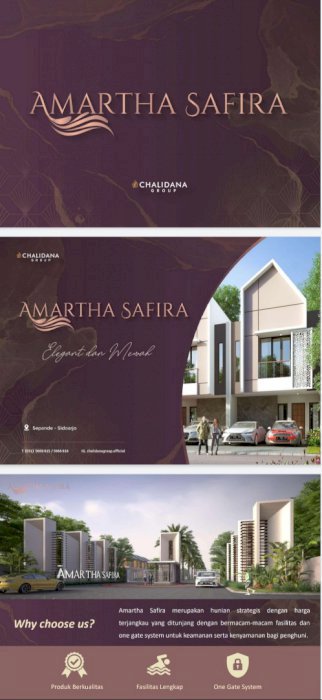 Di jual rumah baru 2 1/2 lantai,amartha safira sidoarjo kota