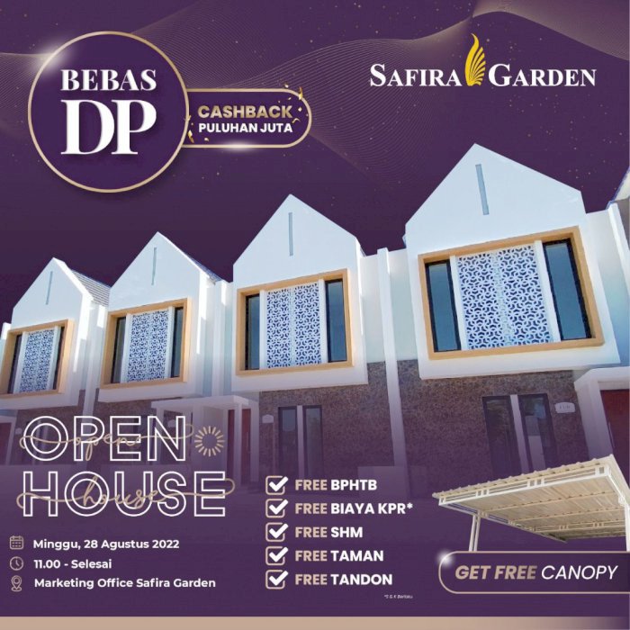 Di jual rumah baru safira garden developer chalidana group
