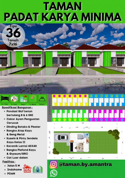 Termurah Hunian subsidi di tengah kotamadya, akses jalan mululs