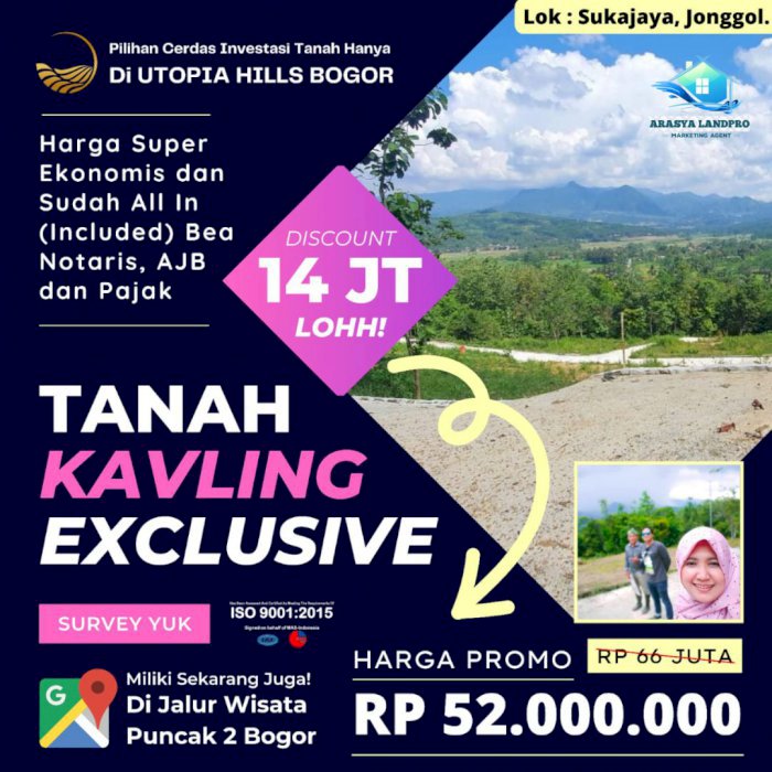 Kavling Vila View Super Indah Nempel Jalan Raya Hanya 600 Ribu/meterÂ²