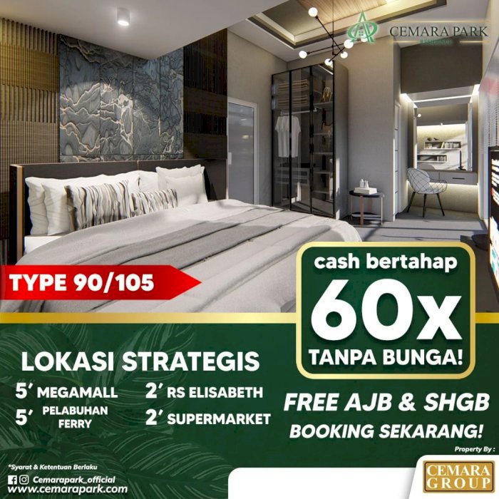 Perumahan cemara park batam center byr 50 jt lgs huni