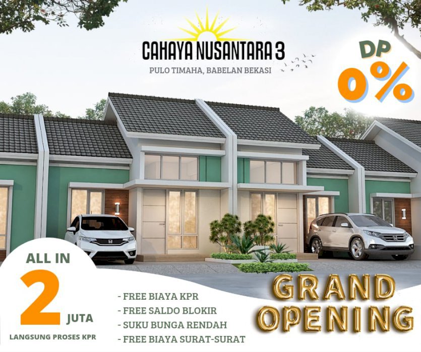 Dijual Perumahan Cluster Cahaya Nusantara 3 Babelan Bekasi