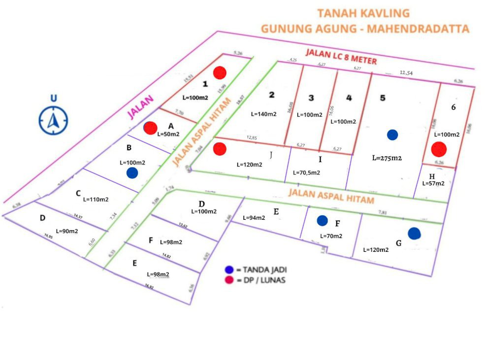 Dijual tanah kavling murah gunung agung Mahendradatta