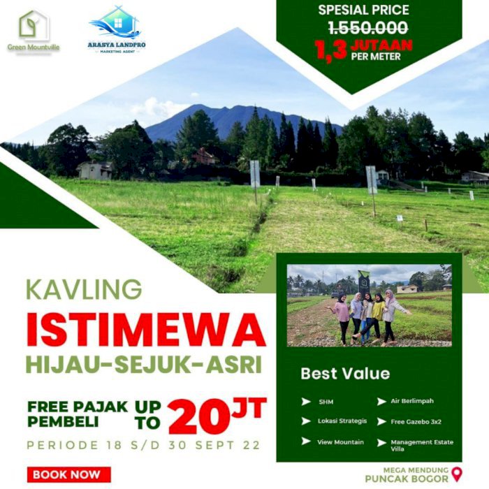 Kavling Villa Premium Murah Strategis Puncak Bogor