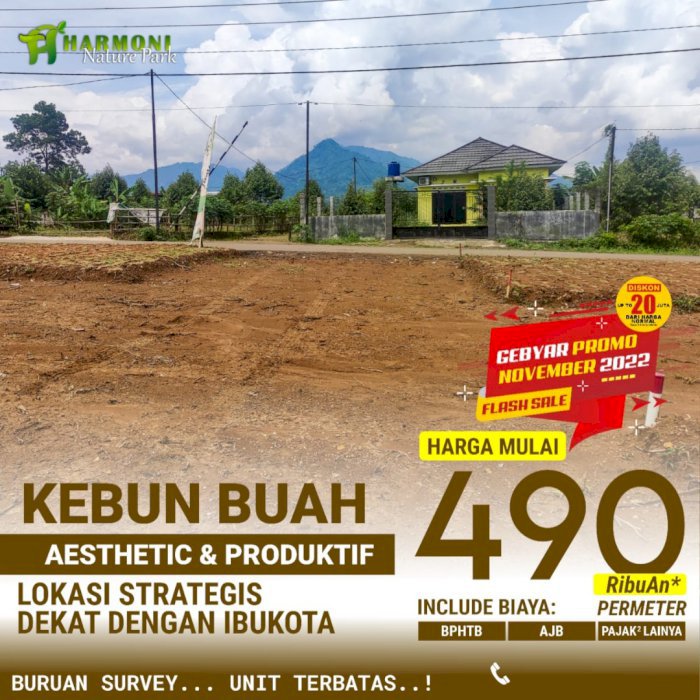 PROMO KAVLING MURAH NEMPEL JALAN KABUPATEN BOGOR