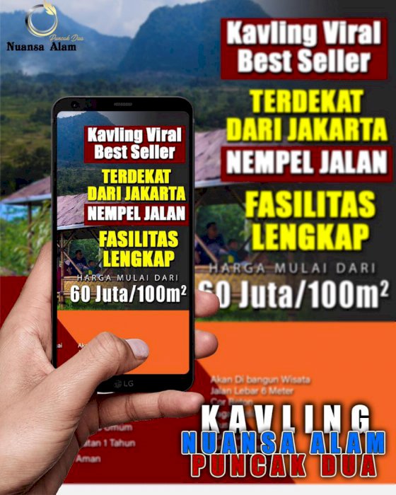 Tanah Kavling Murah Best Seller Pinggir Jalan Raya Jalur Puncak Bogor