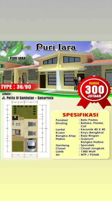 â­Rumah Dijual di Samarinda Kalimantan Timur Murah, 300 Jutaanâ­