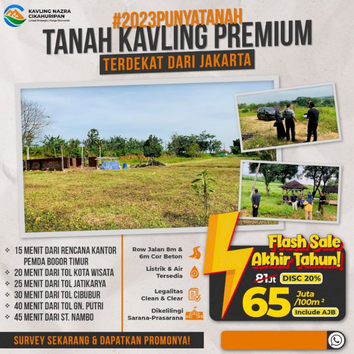 Tanah Kavling Murah Siap Bangun Rumah Villa di Bogor