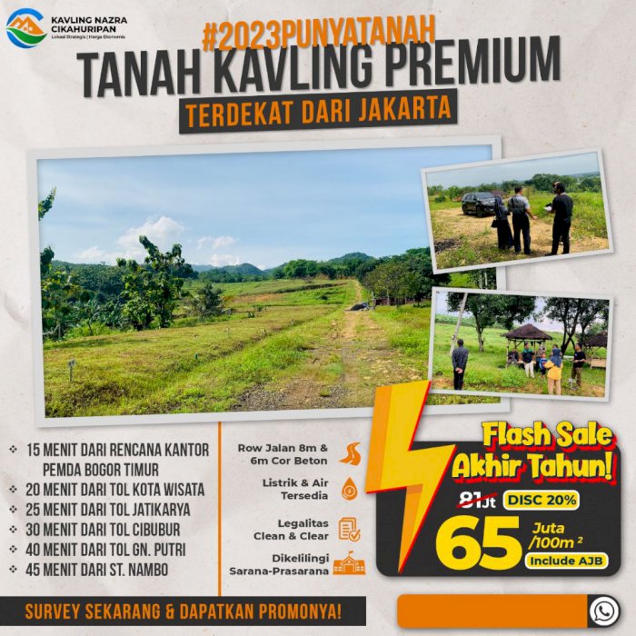 Investasi Tanah Strategis Dekat Wisata di Bogor