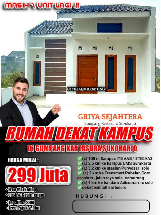 Rumah strategia di depan kampus ITB aas gumpang 1 unit terakhir