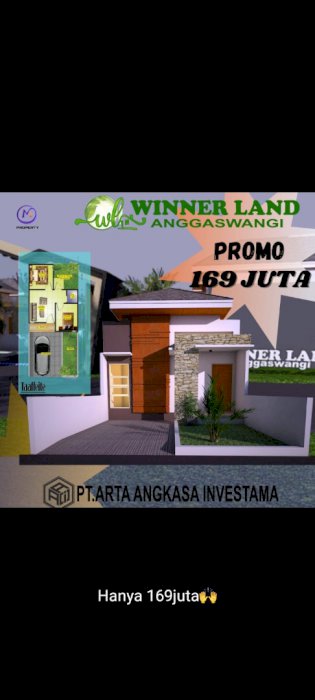 Rumah Modern type 36/ 72 di Sukodono Sidoarjo harga promo