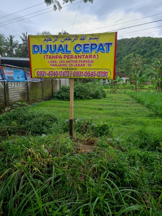 JUAL TANAH PINGGIR JALAN DEKAT PANTAI WATUULO JEMBER